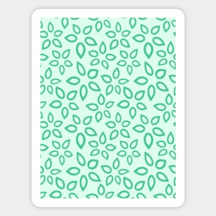 Simple Painted Pastel Green Flowers Magnet